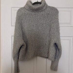 Express Cozy Gray Turtleneck Sweater